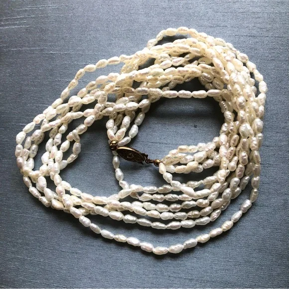 GENUINE SEED PEARL NECKLACE - Picture 4 of 4